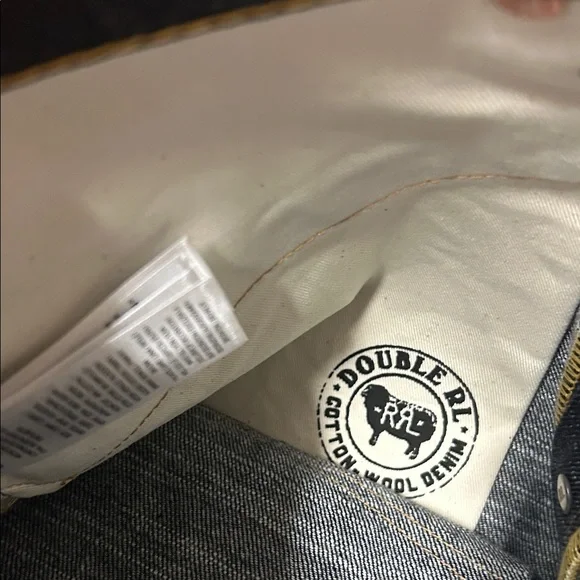 Ralph Lauren Double RL Indigo Relaxed Jeans 16% wool cotton straight leg - Picture 5 of 16